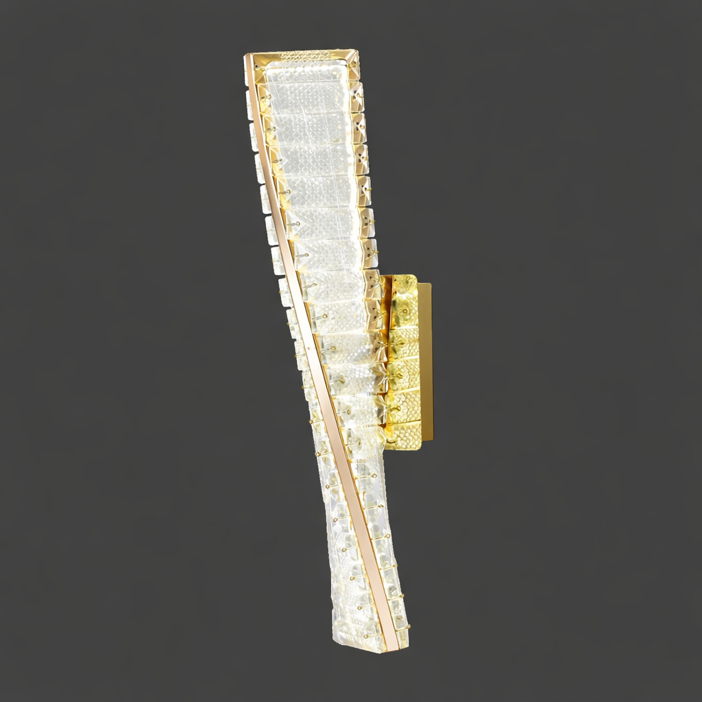 Aplica LED Cristal, 18W, 3 Tipuri de lumina, Auriu