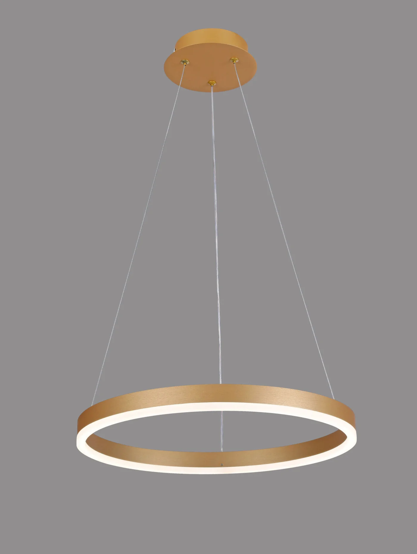 Lustra LED Suspendata Ring Gold 40CM, 44W, cu Telecomanda