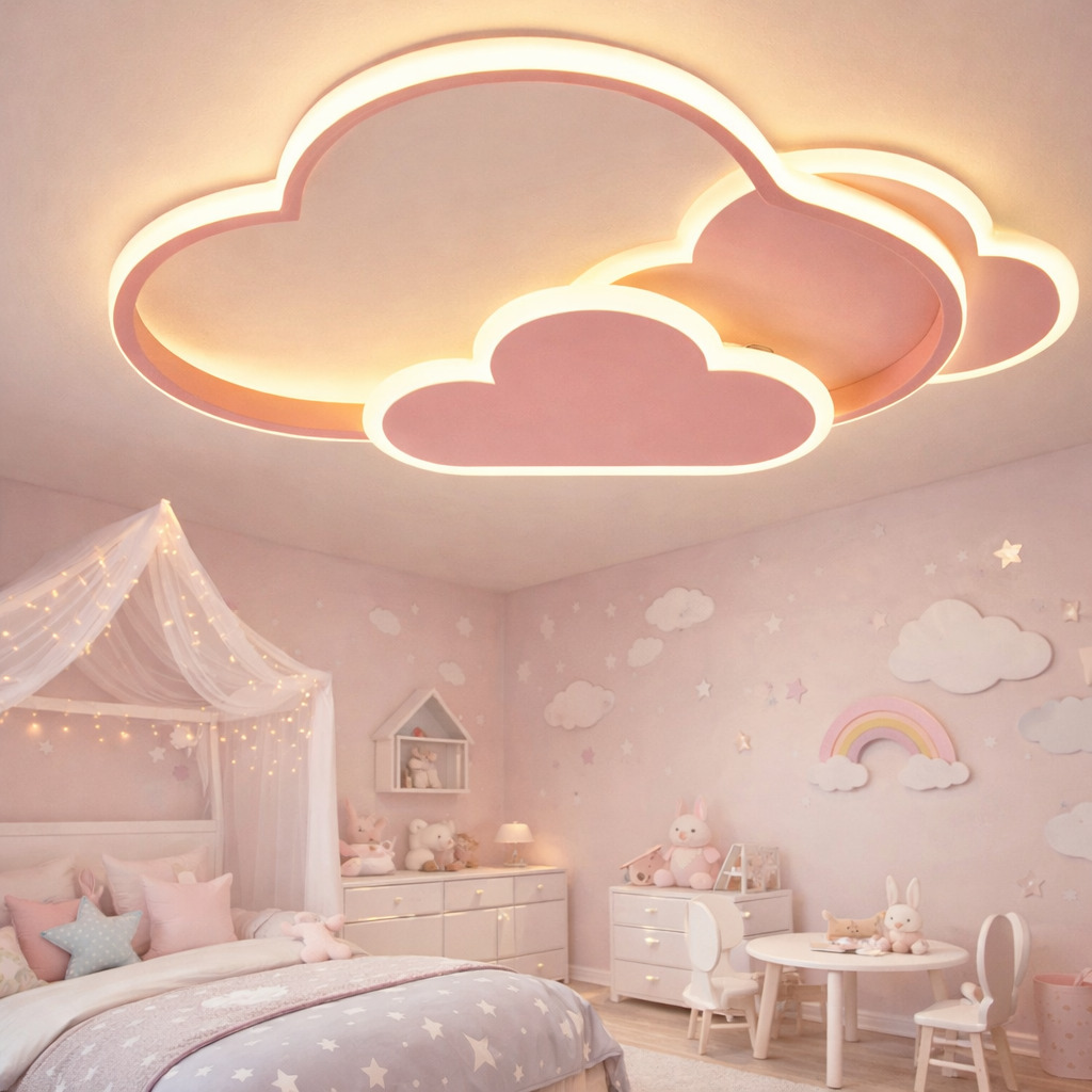 Lustra LED Norisor Pink cu Telecomanda, 86W, 3 tipuri de lumina