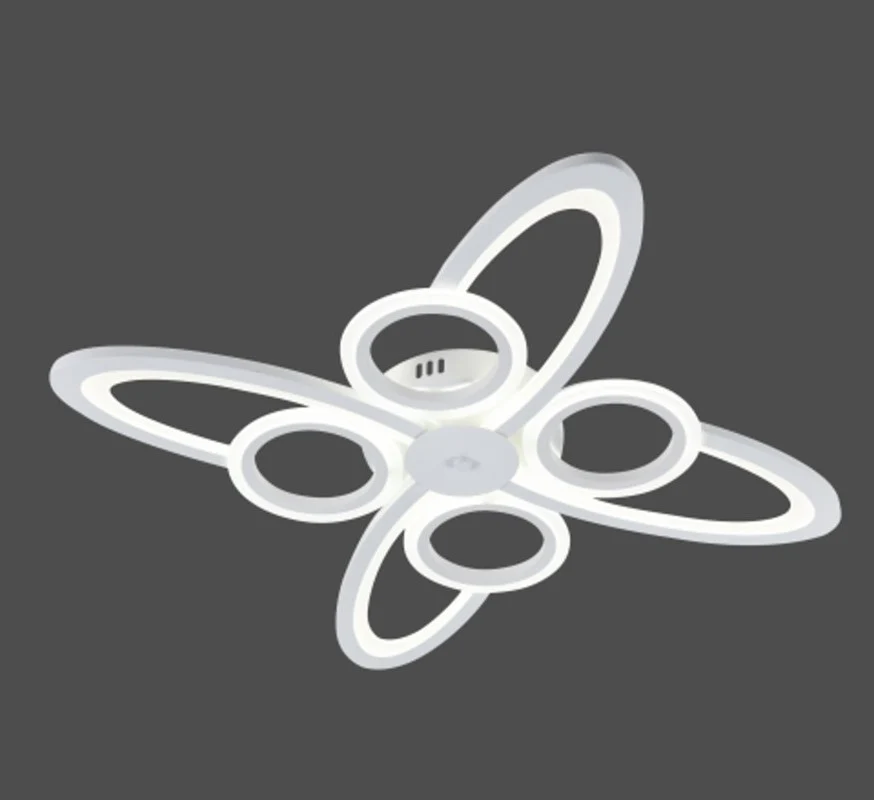 Lustra LED Space Eight, 128W, 3 tipuri de lumina, Alb