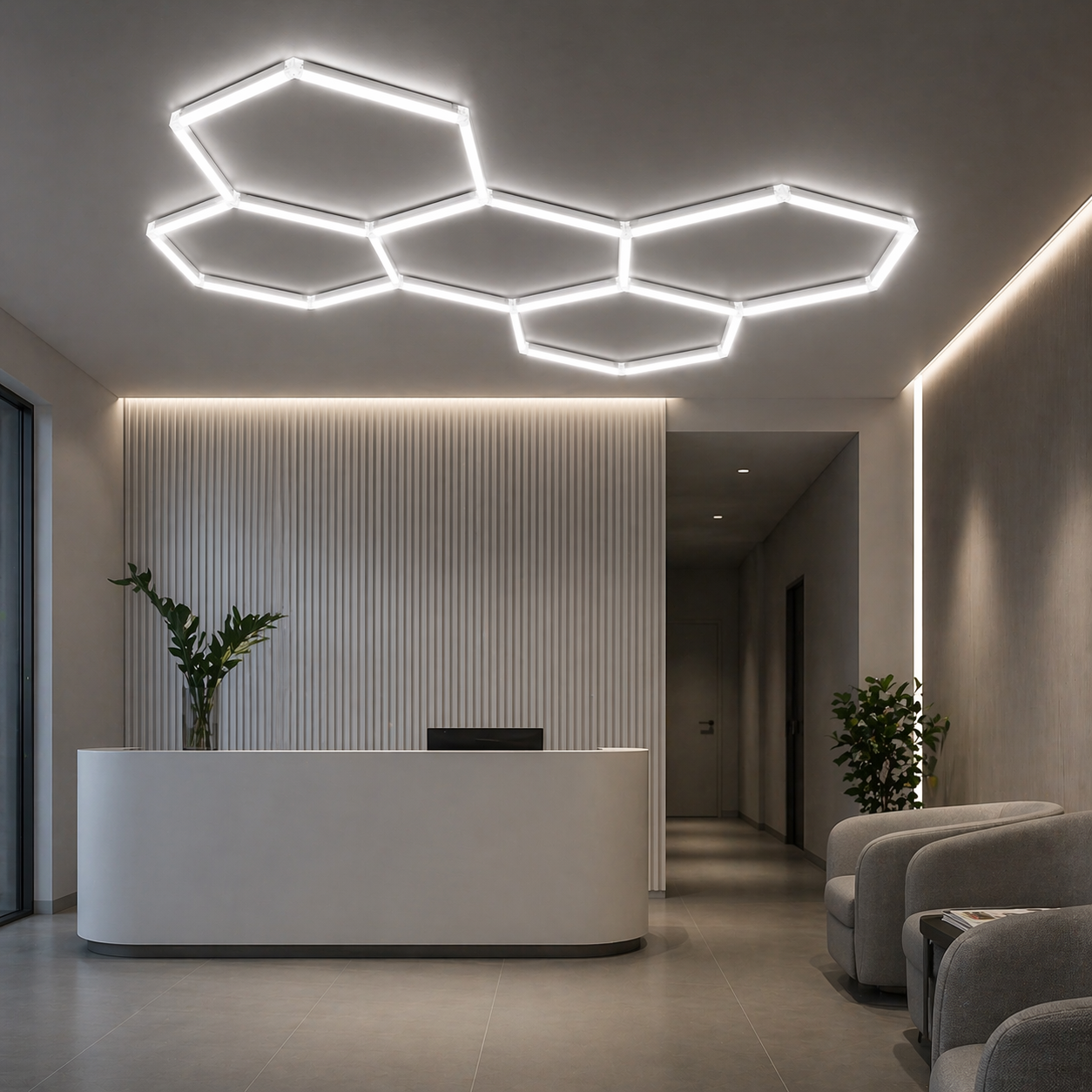 HoneyComb LED - 5 Hexagoane, 192W, 235 X 162CM