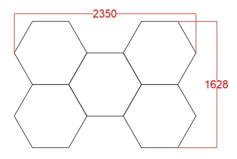 HoneyComb LED - 5 Hexagoane, 192W, 235 X 162CM