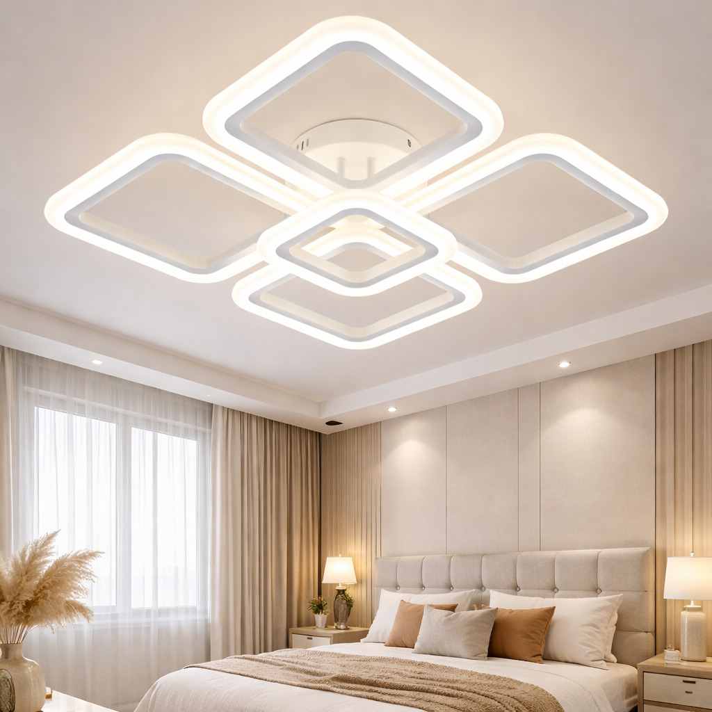 Lustra LED Square, 102W, Alb