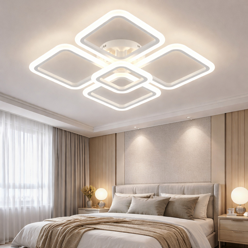 Lustra LED Square, 102W, Alb