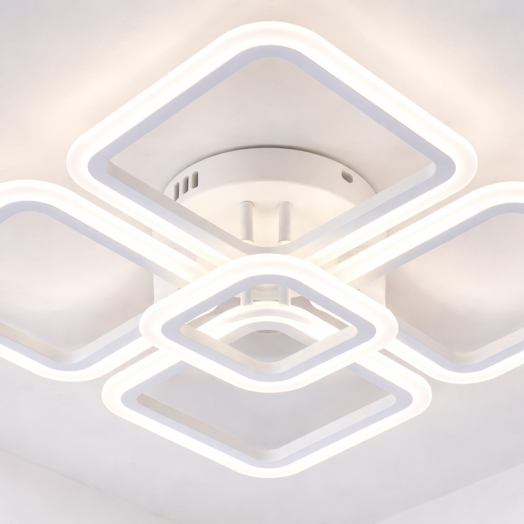 Lustra LED Square, 102W, Alb
