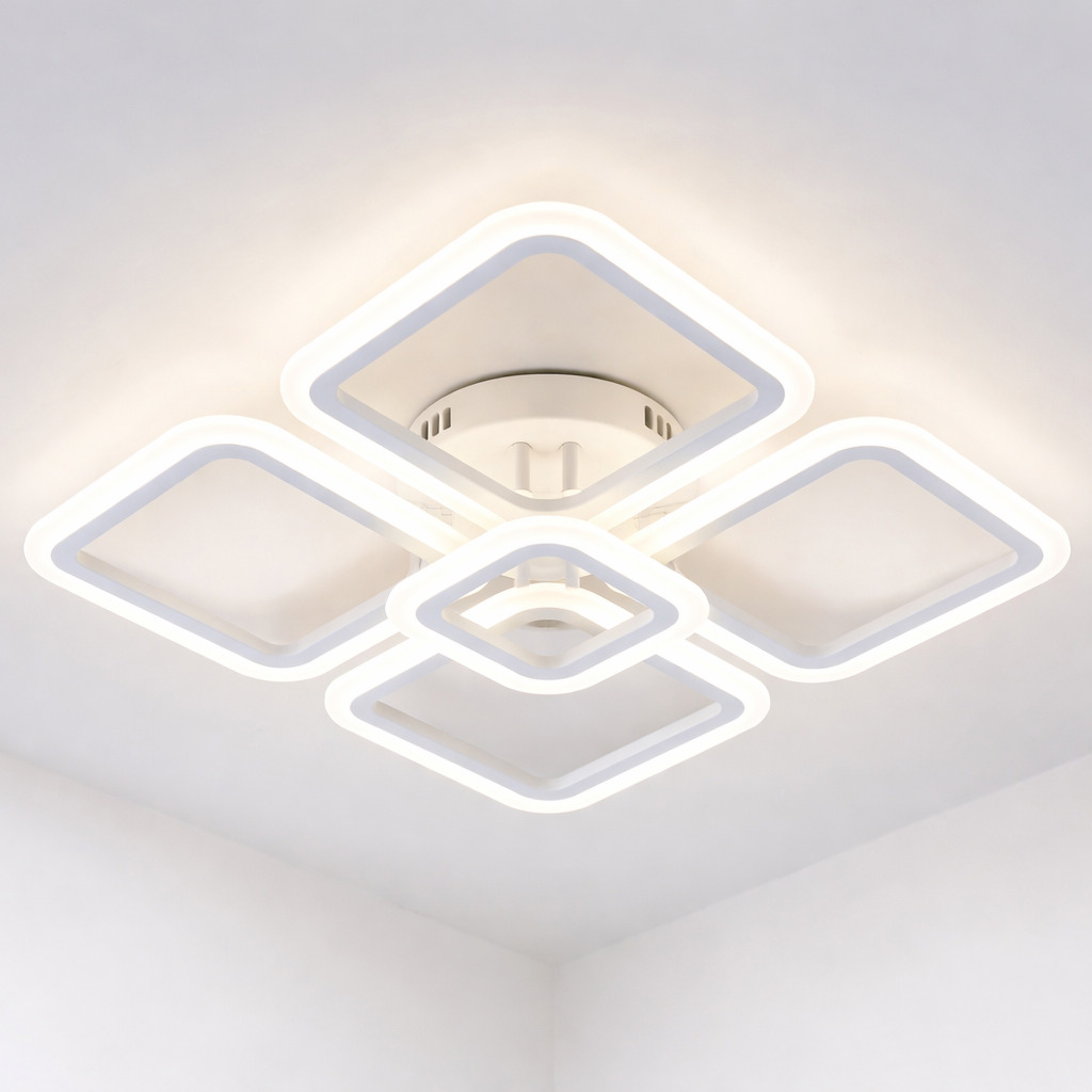 Lustra LED Square, 102W, Alb