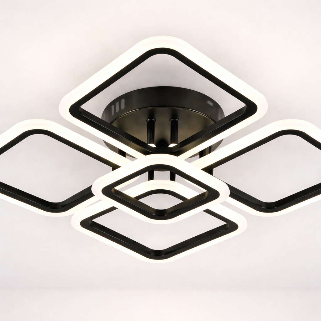 Lustra LED Square, 102W, Negru