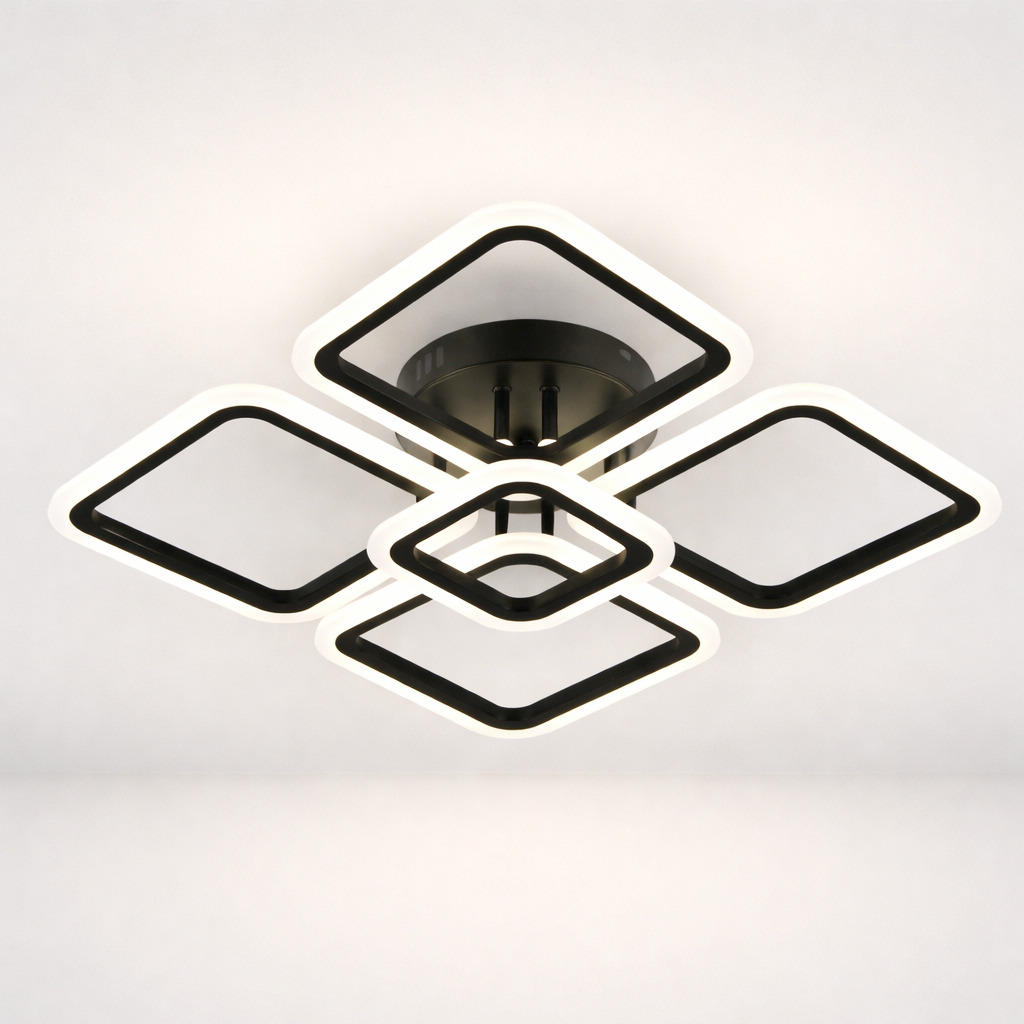 Lustra LED Square, 102W, Negru