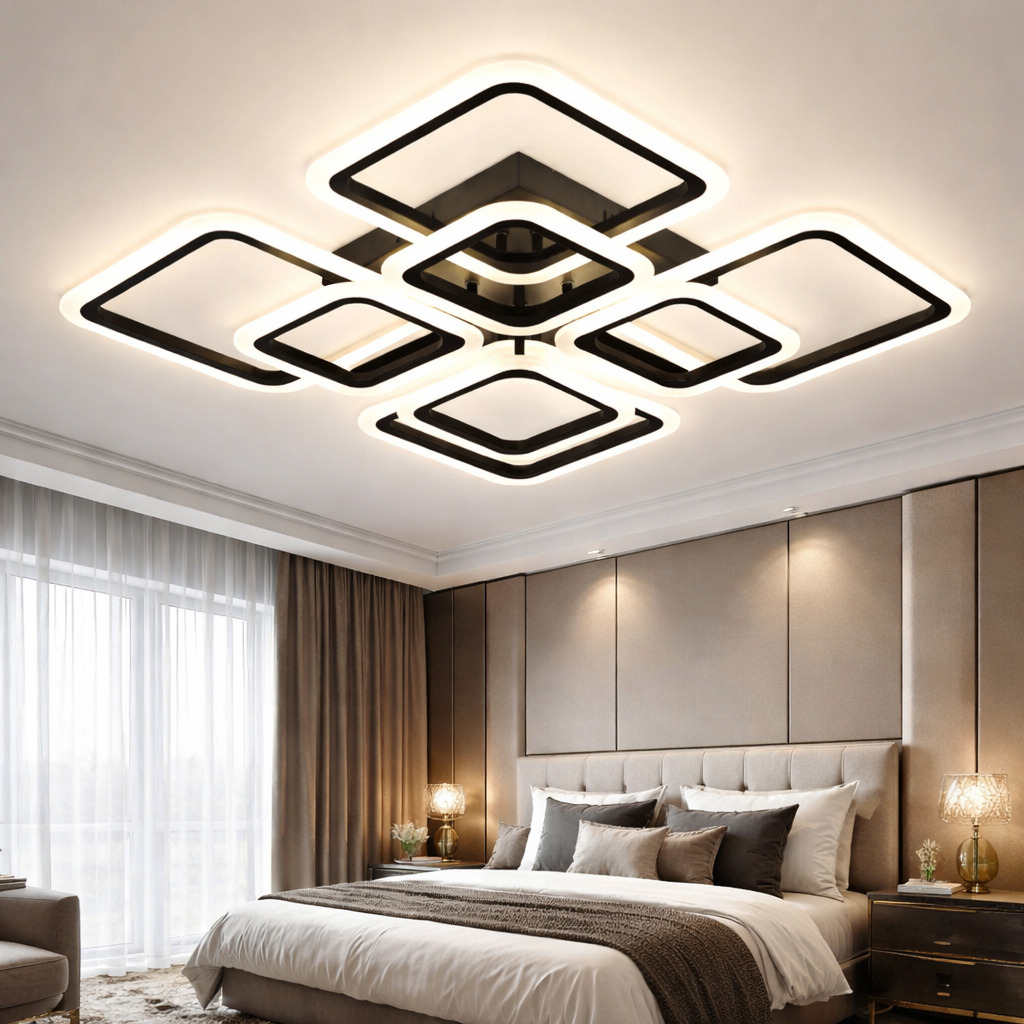 Lustra LED Square, 144W, Negru