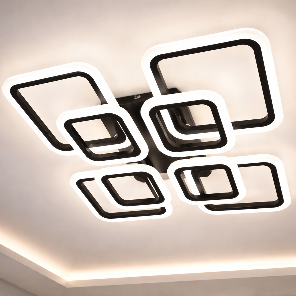 Lustra LED Square, 144W, Negru