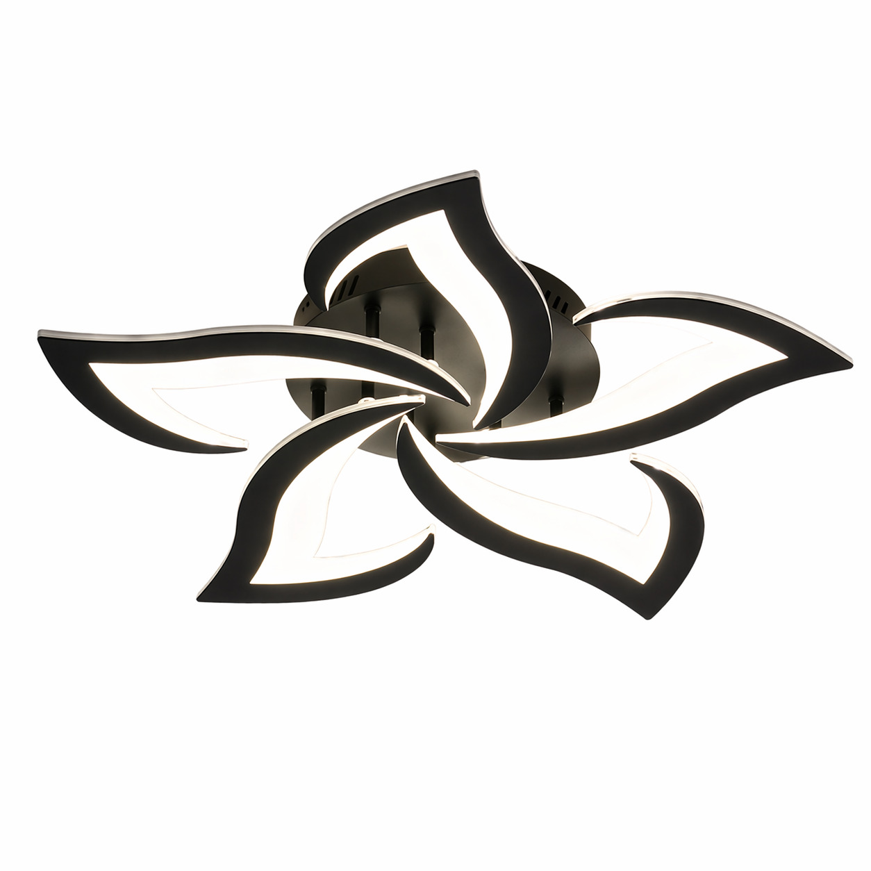 Lustra LED Flower, 70W, 3 tipuri de lumina, Negru