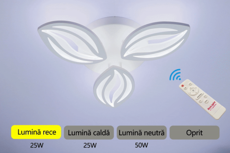 Lustra LED cu Telecomanda, 50W, Alb