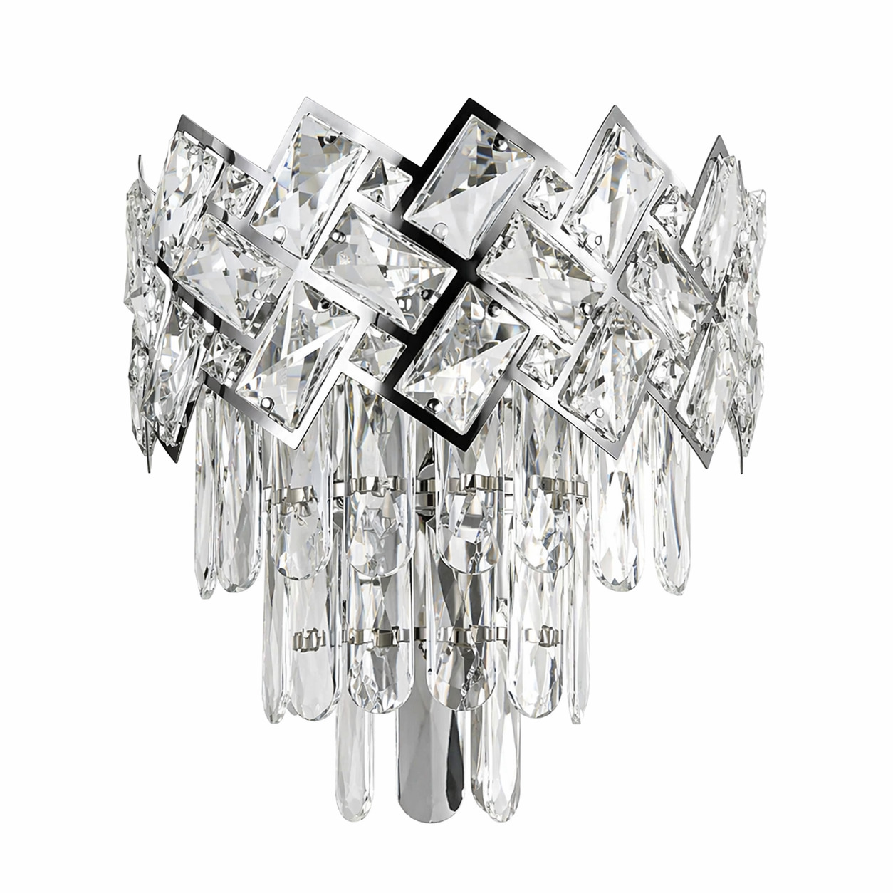 Aplica Cristal, 2 x E27, Argintiu
