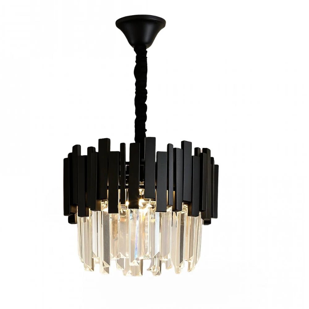 Candelabru Cristal, 30cm, 3 x E27, Negru