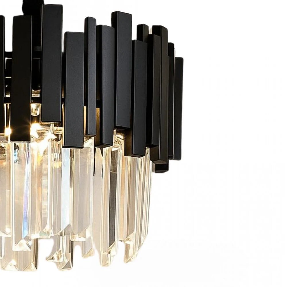 Candelabru Cristal, 30cm, 3 x E27, Negru