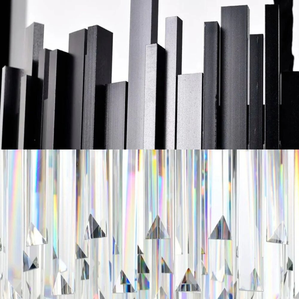 Candelabru Cristal, 40cm, 5 x E27, Negru
