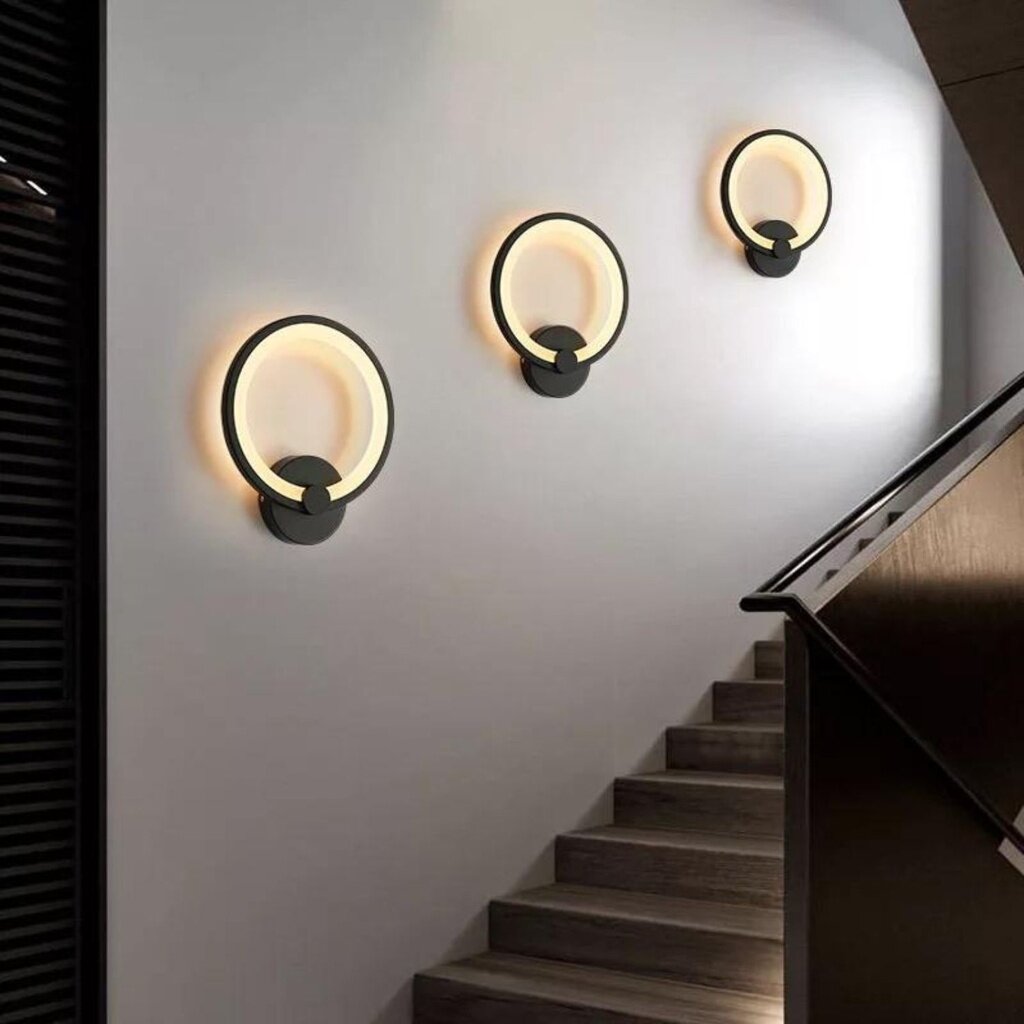 Aplica LED, 18W, 1400lm, 3 tipuri de lumina, Negru
