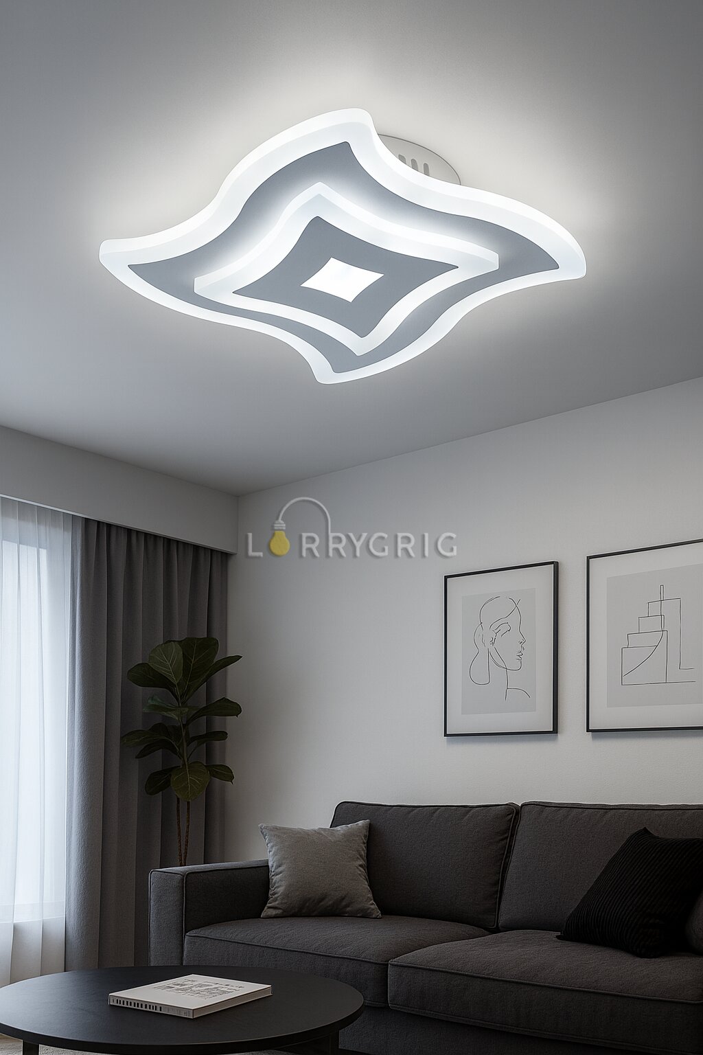 Aplica LED Wavy, 50W, 3 tipuri de lumina, Alb