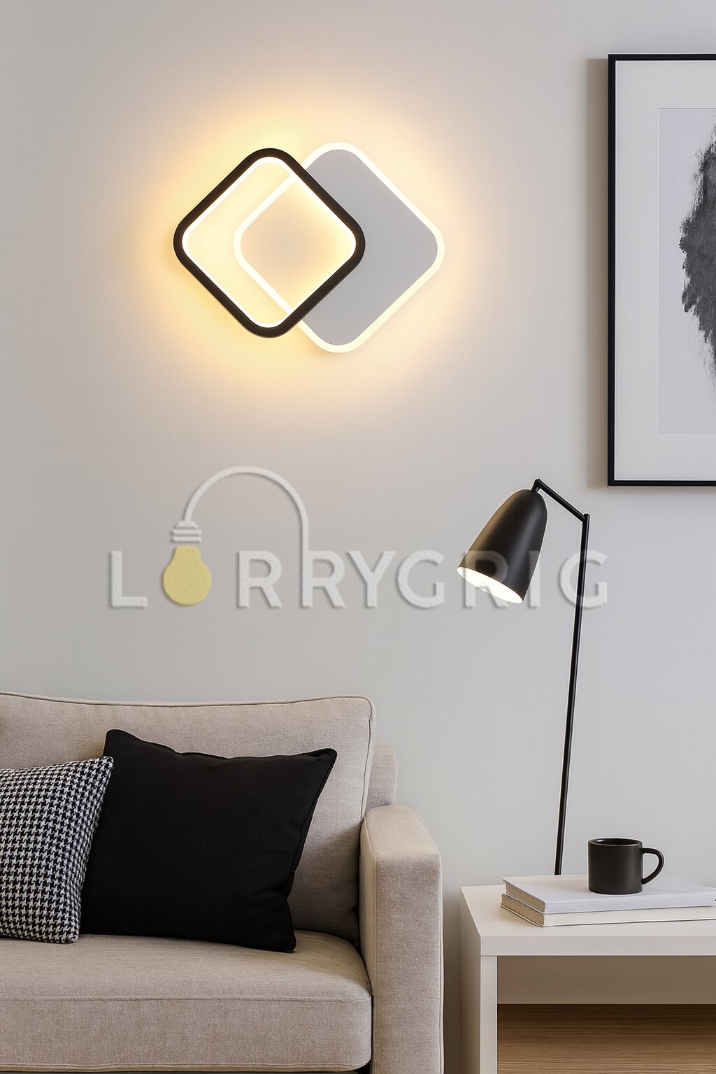 Aplica LED, 24W, Alb/Negru