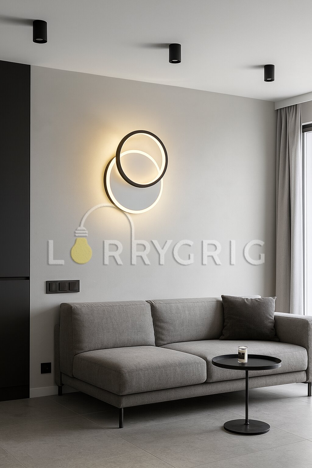 Aplica LED, 24W, Alb/Negru