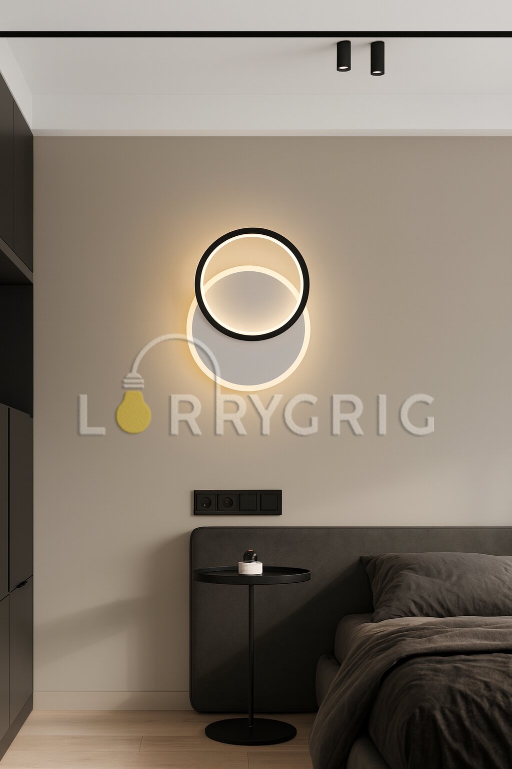 Aplica LED, 24W, Alb/Negru