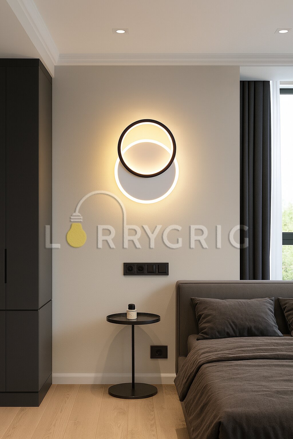 Aplica LED, 24W, Alb/Negru