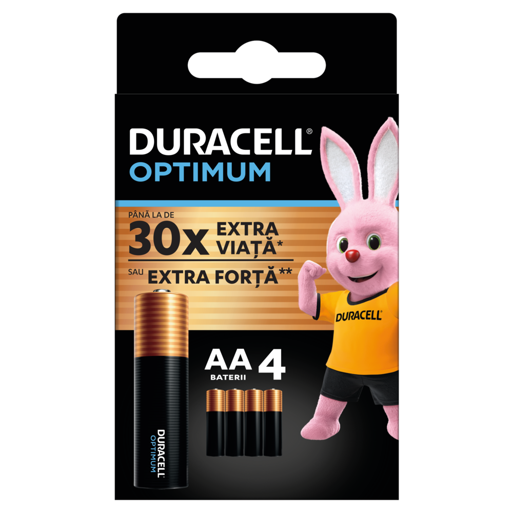 Set 4 Baterii Duracell Optimum, AA / LR6