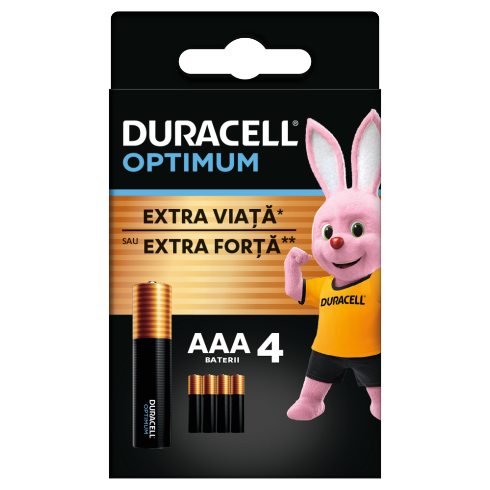 Set 4 Baterii Duracell Optimum, AAA / LR3