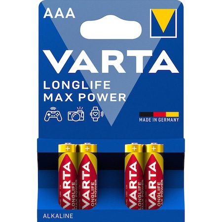 Set 4 Baterii Varta Longlife Max Power, AAA / LR3