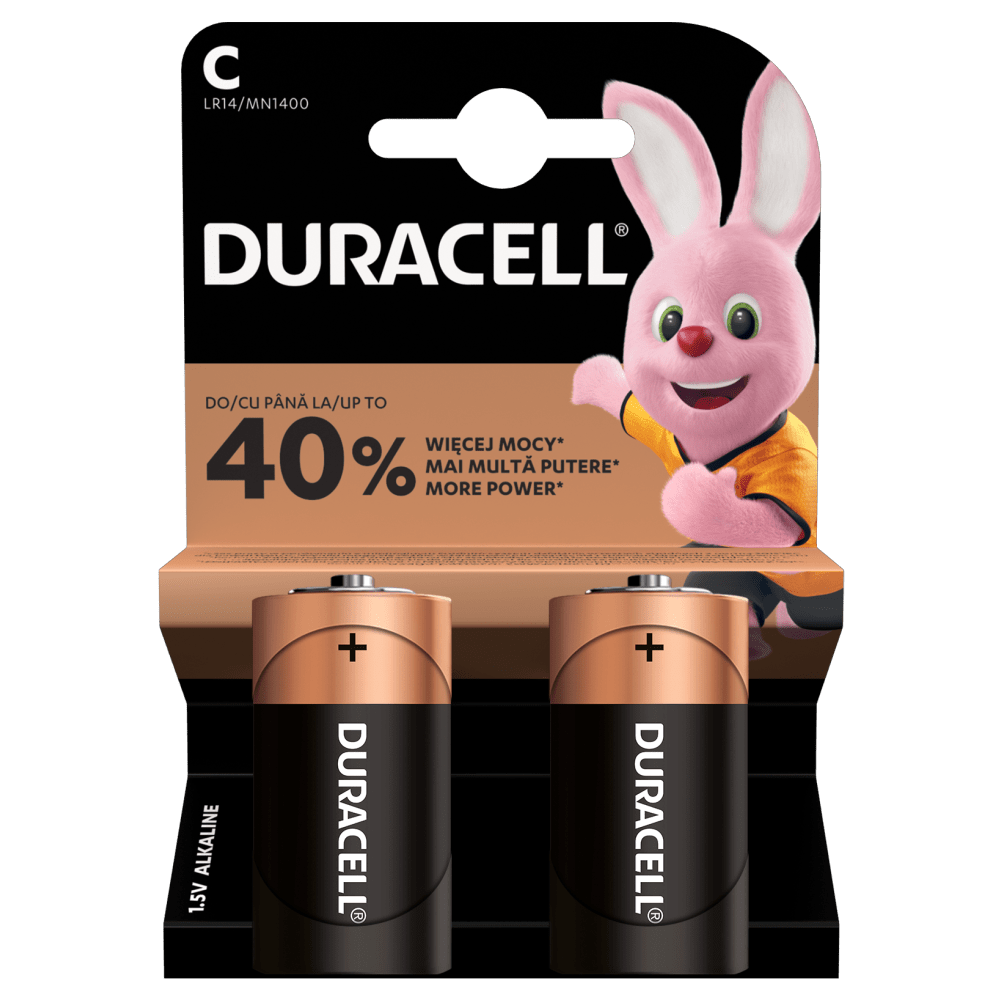 Set 2 Baterii Duracell Basic, C / LR14