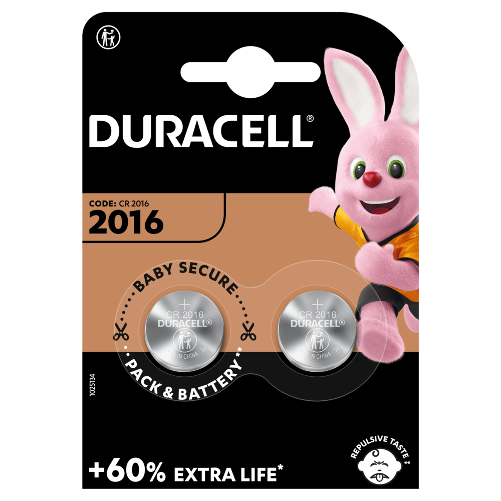 Set 2 Baterii Duracell Basic, CR2016