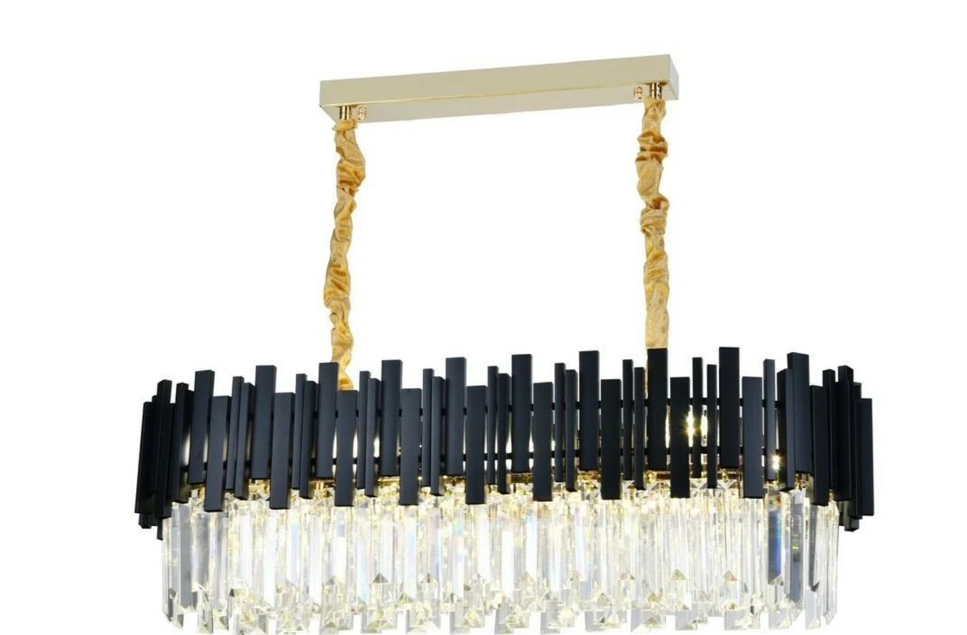 Candelabru Cristal, 80x30cm, 8 x E27, Negru