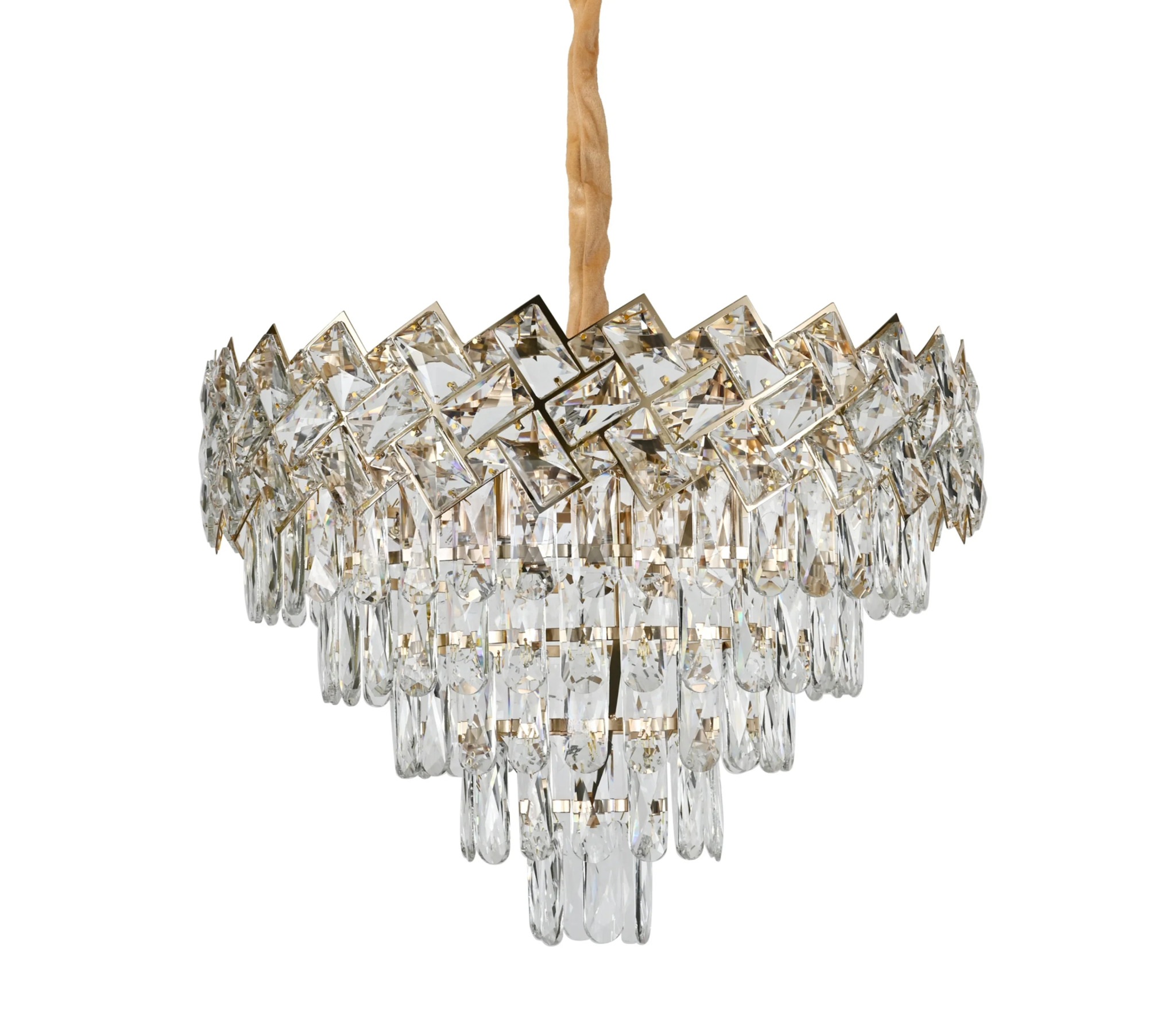 Candelabru Cristal, 50cm, 7 x E27, Auriu