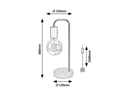 Lampa de masa Bruno, 1 x E27, negru