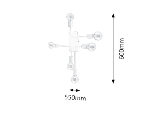 Lustra Lanny, 6 x E27, negru