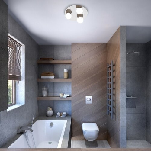 Plafoniera Becca, 3 x G9, crom, IP44
