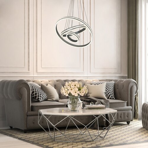 Pendul LED Avalon, 75W, lumina neutra (4000K), Argintiu