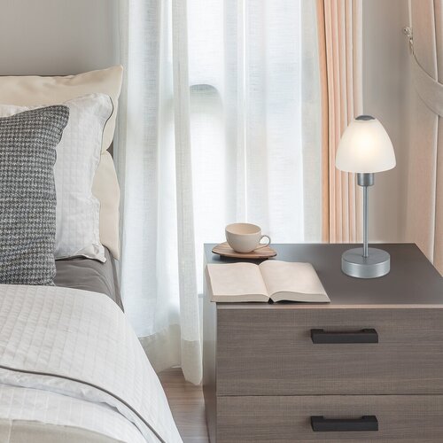 Lampa de masa Lydia, 1 x E14, argintiu