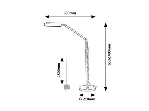 Lampa de birou Draco LED, 13W, 790lm, lumina reglabila (3000K - 6000K)