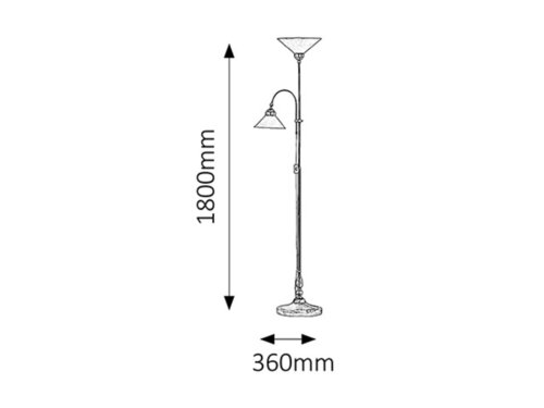 Lampadar Marian, 2 x E27, bronz