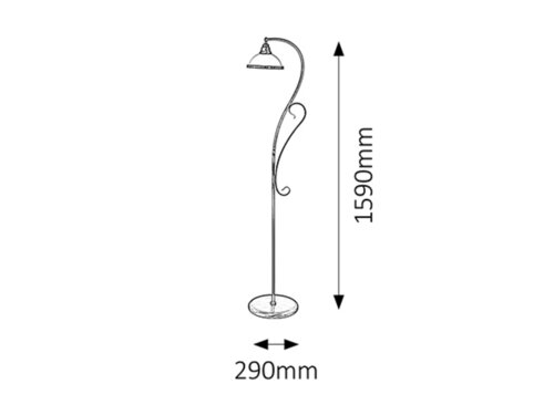Lampadar Elisett, 1 x E27, bronz