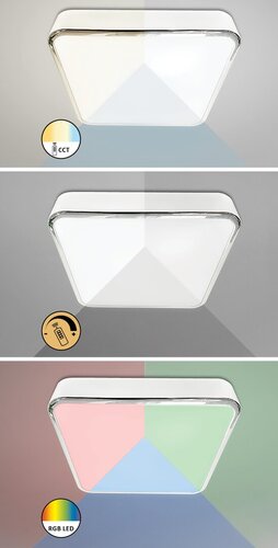 Plafoniera Wolimir LED cu Telecomanda, 22W, 1800lm, RGB, lumina reglabila (3000K - 6000K), IP44