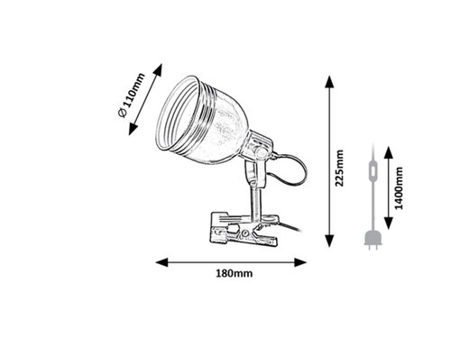 Lampa de birou Flint, 1 x E14, negru
