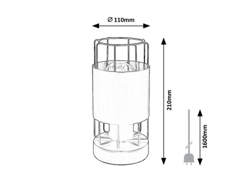 Veioza Dimitri, 1 x E27, negru