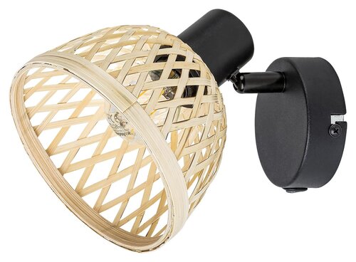 Spot Rattan, 1 x E14, negru mat