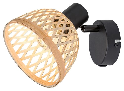 Spot Rattan, 1 x E14, negru mat