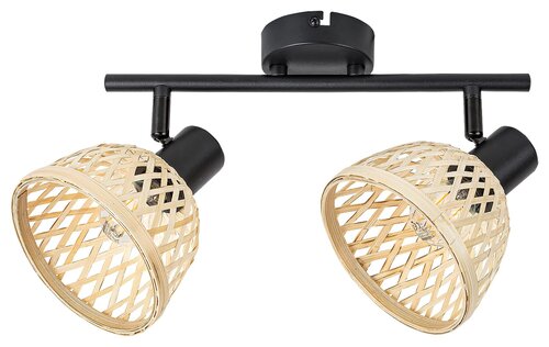 Spot Rattan, 2 x E14, negru