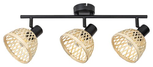 Spot Rattan, 3 x E14, negru mat