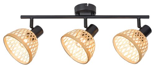 Spot Rattan, 3 x E14, negru mat