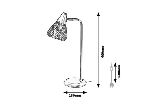 Lampa de birou Fanny, 1 x E14, gri